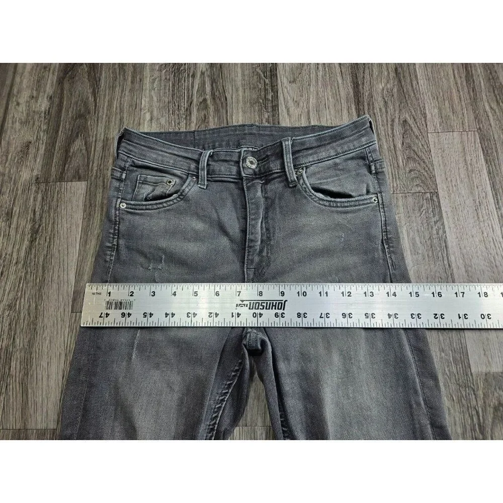 (3/$35) &Denim By H&M Size 28‎ Skinny Ankle Regular Waist Distressed Grey Jeans